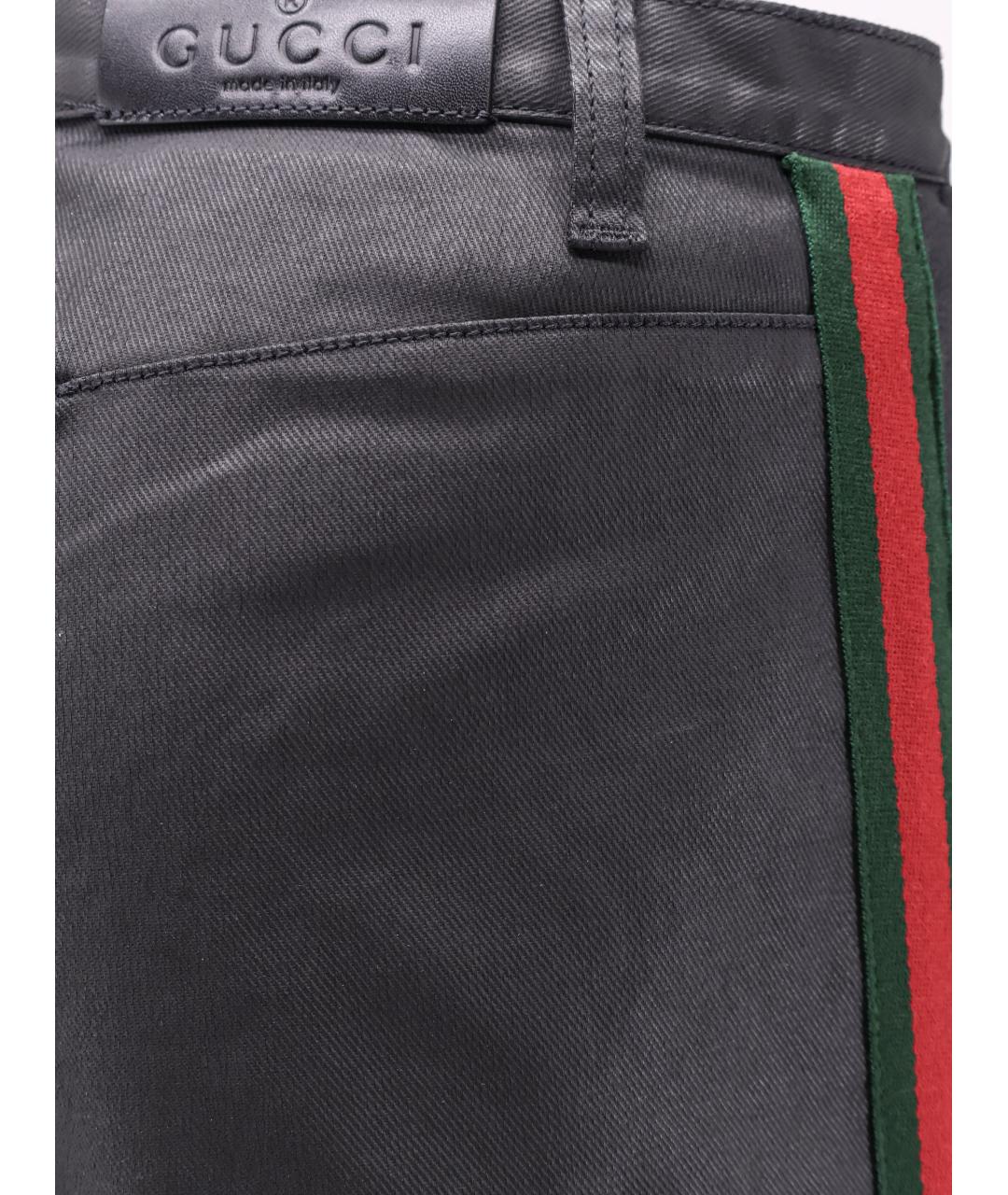 GUCCI Черные хлопко-эластановые прямые джинсы, фото 3