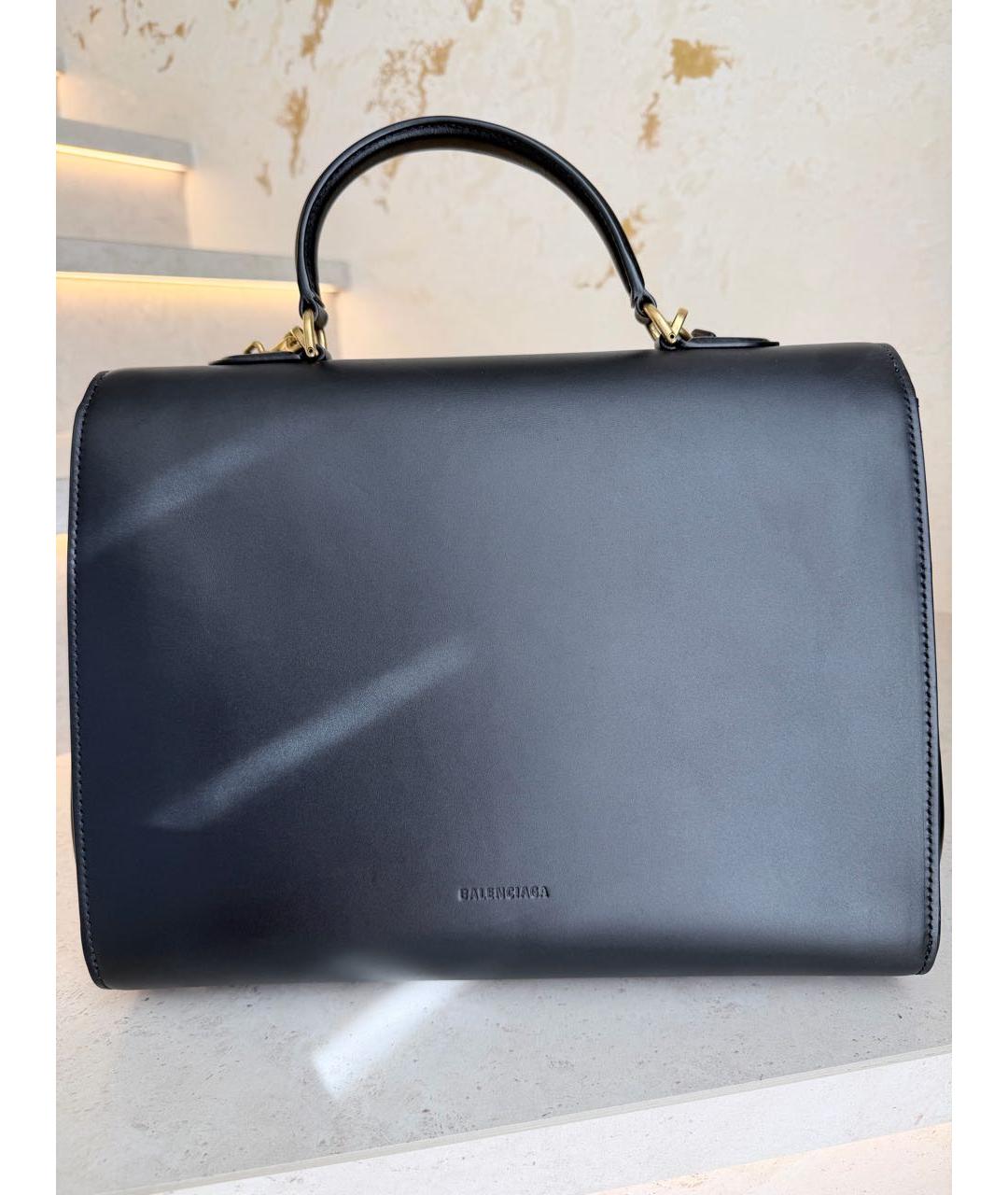 BALENCIAGA Черная кожаная сумка через плечо, фото 3