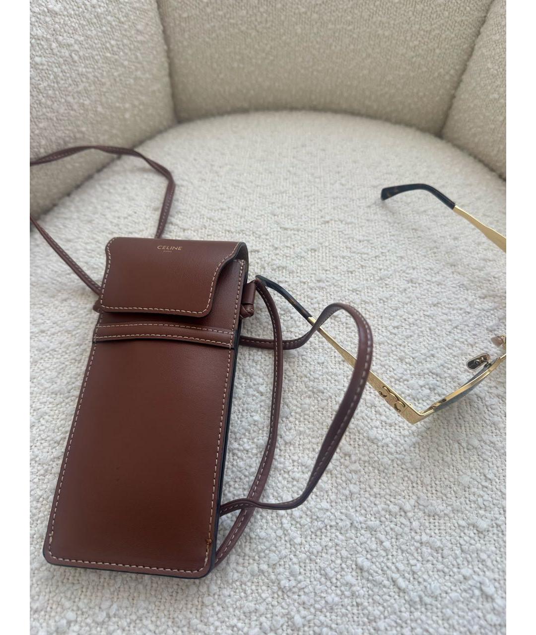 CELINE Золотые металлические солнцезащитные очки, фото 4