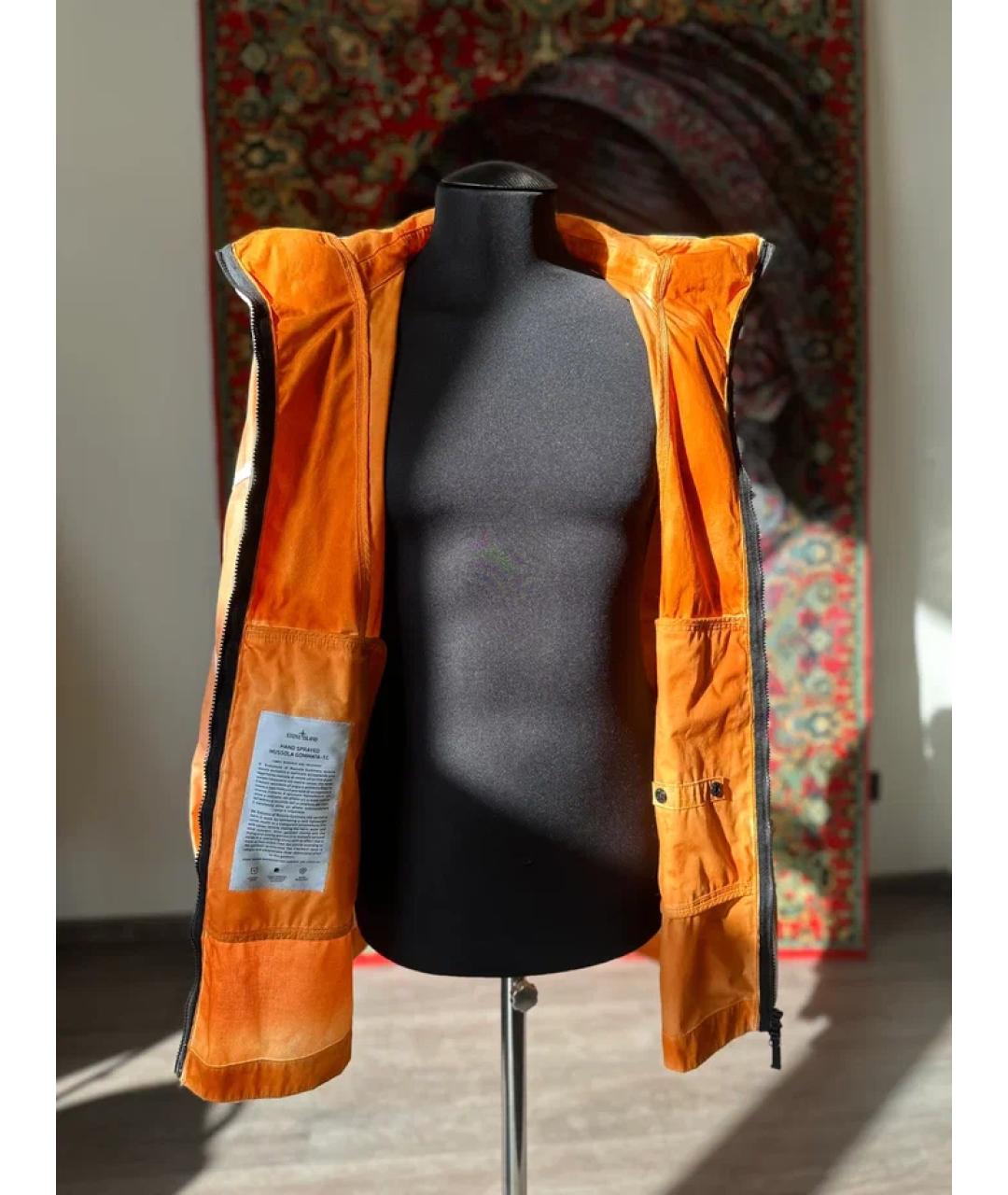 STONE ISLAND Оранжевая хлопковая куртка, фото 4