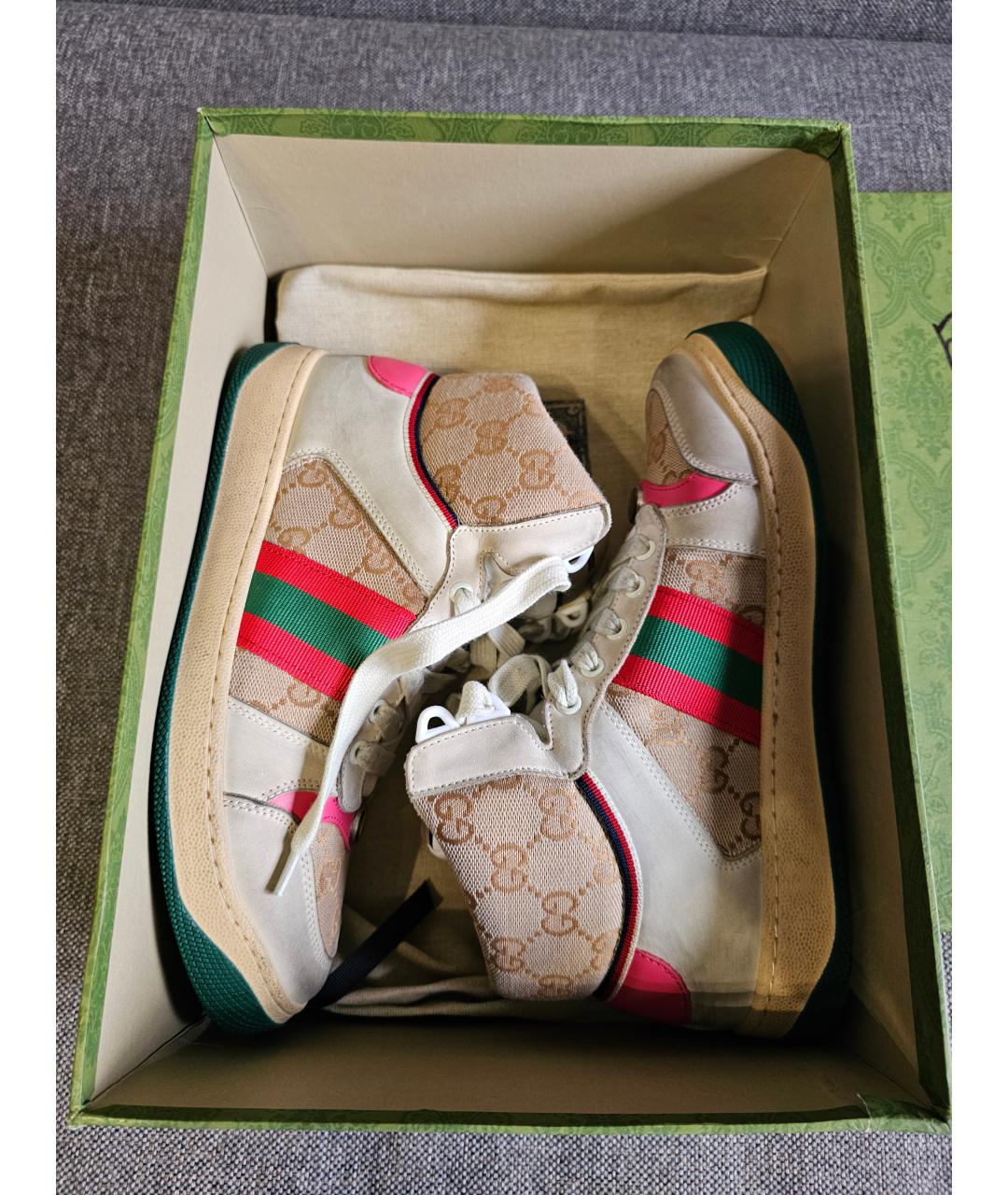 GUCCI Бежевые кеды, фото 6
