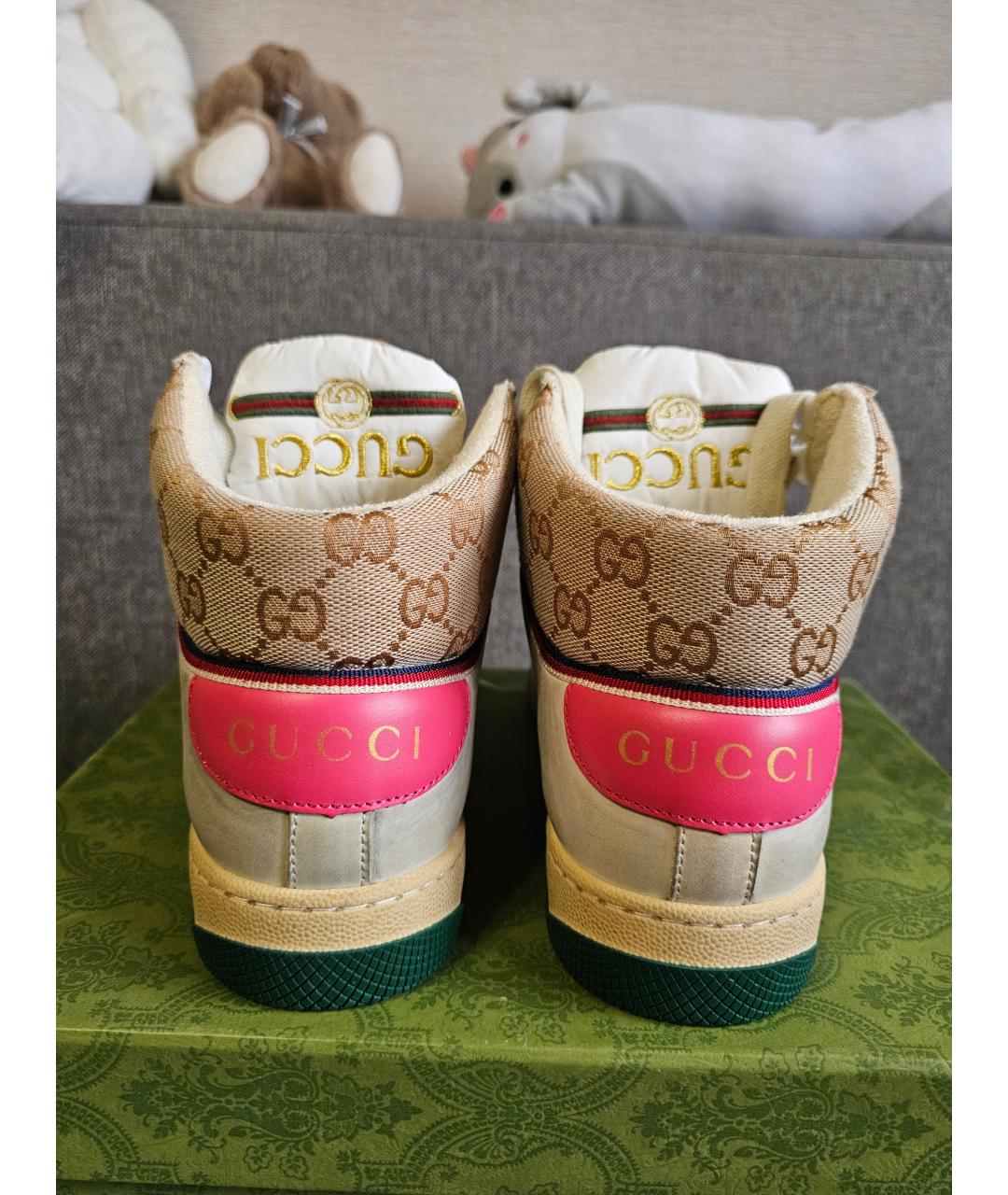 GUCCI Бежевые кеды, фото 4
