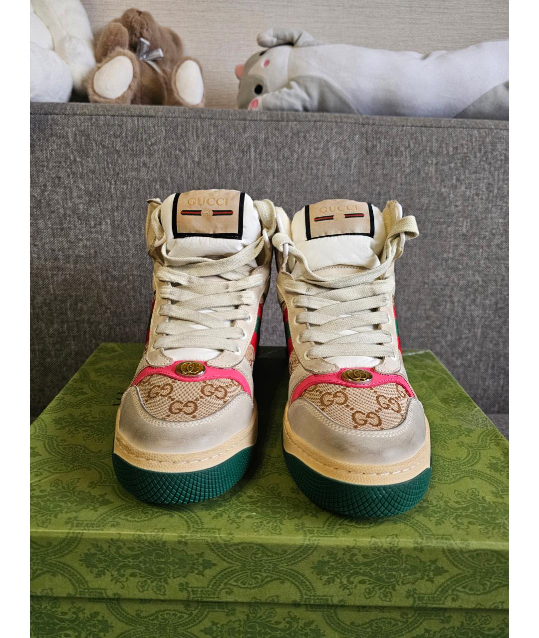 GUCCI Бежевые кеды, фото 2