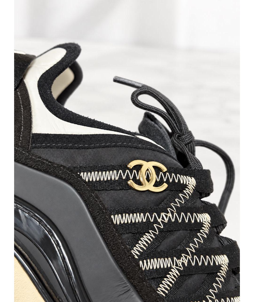 CHANEL Черные текстильные кроссовки, фото 7
