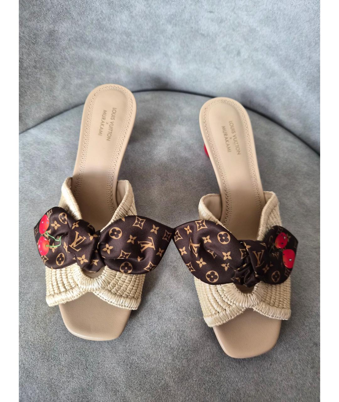 LOUIS VUITTON Бежевые мюли, фото 2