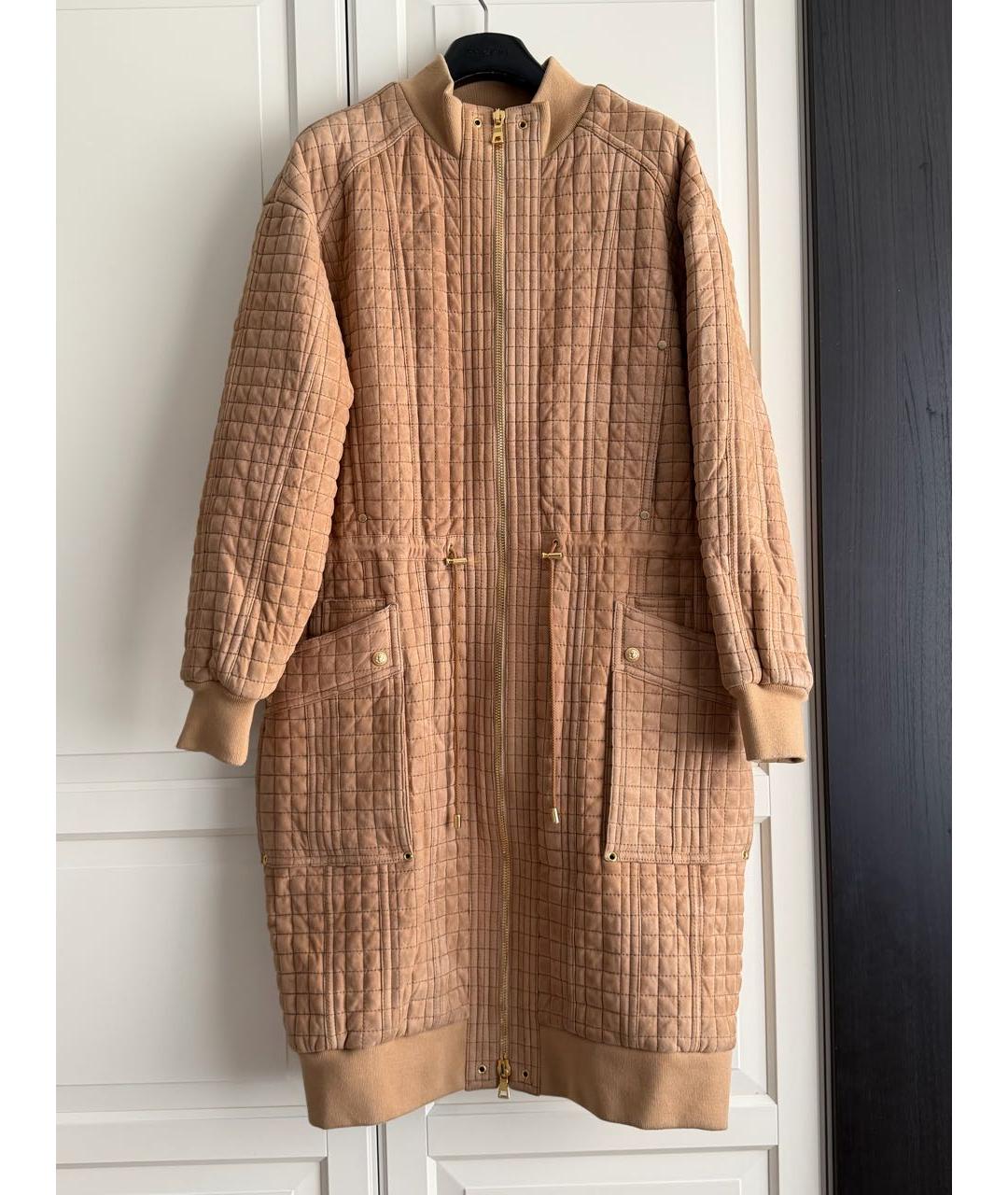 BALMAIN Бежевое замшевое пальто, фото 5