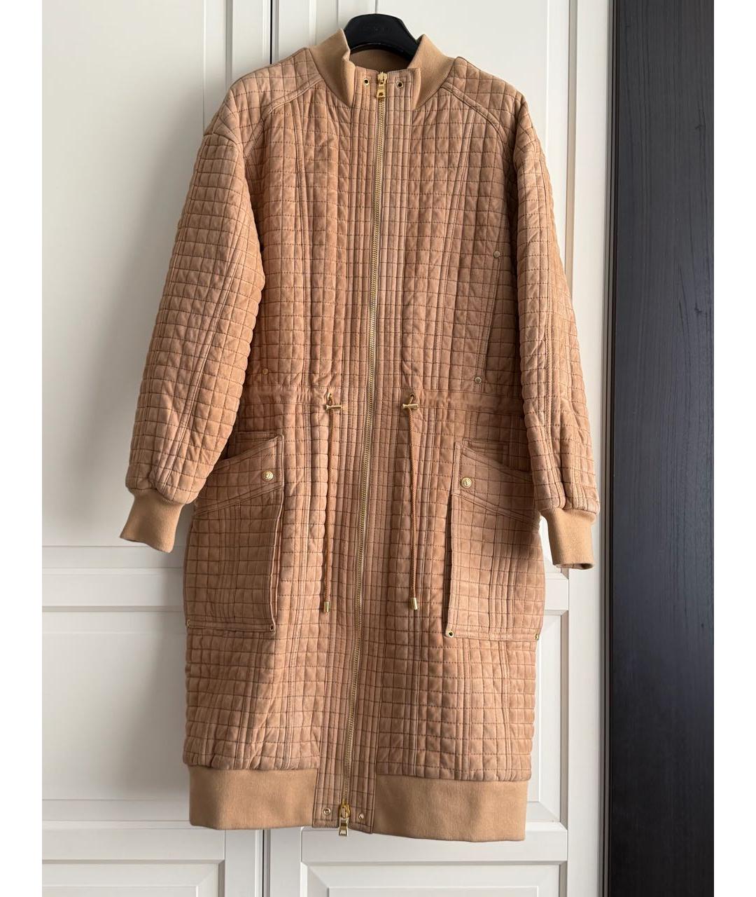 BALMAIN Бежевое замшевое пальто, фото 2