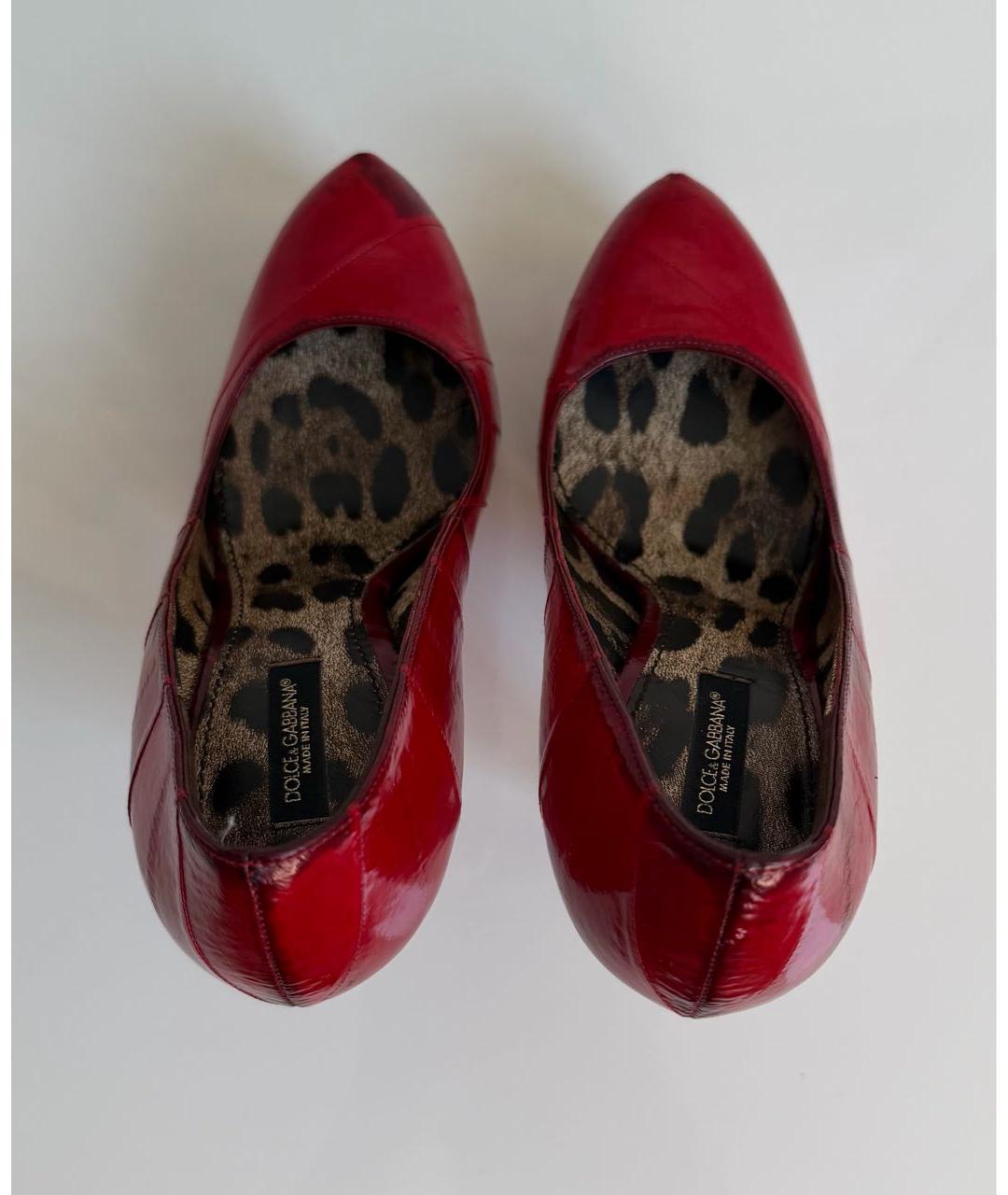 DOLCE&GABBANA Красные кожаные туфли, фото 5