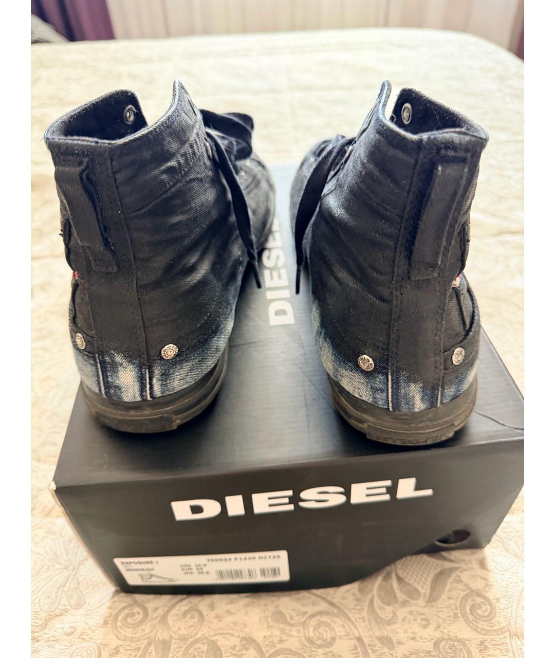 DIESEL Черные текстильные высокие кроссовки / кеды, фото 4