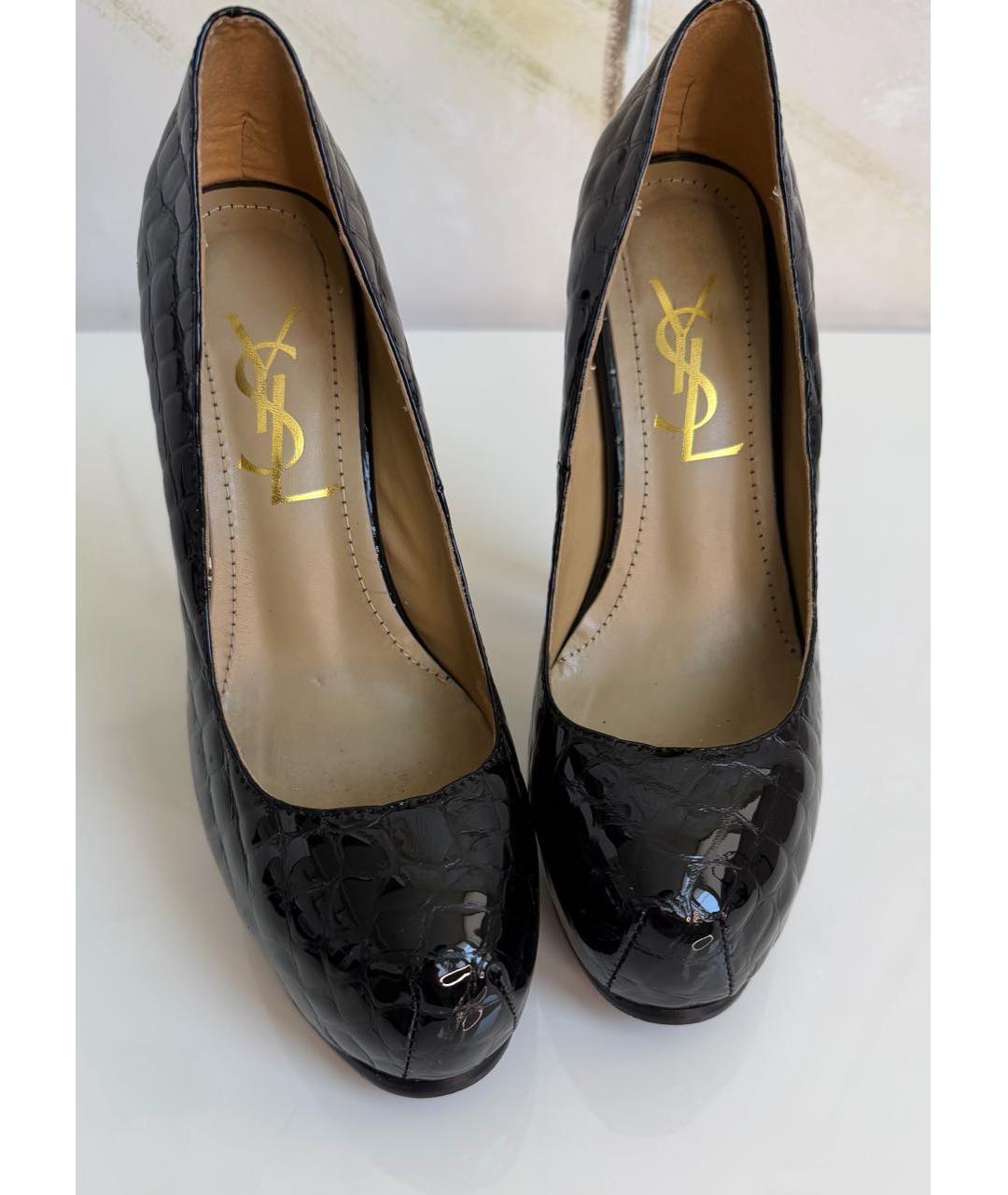 SAINT LAURENT Черные кожаные туфли, фото 6