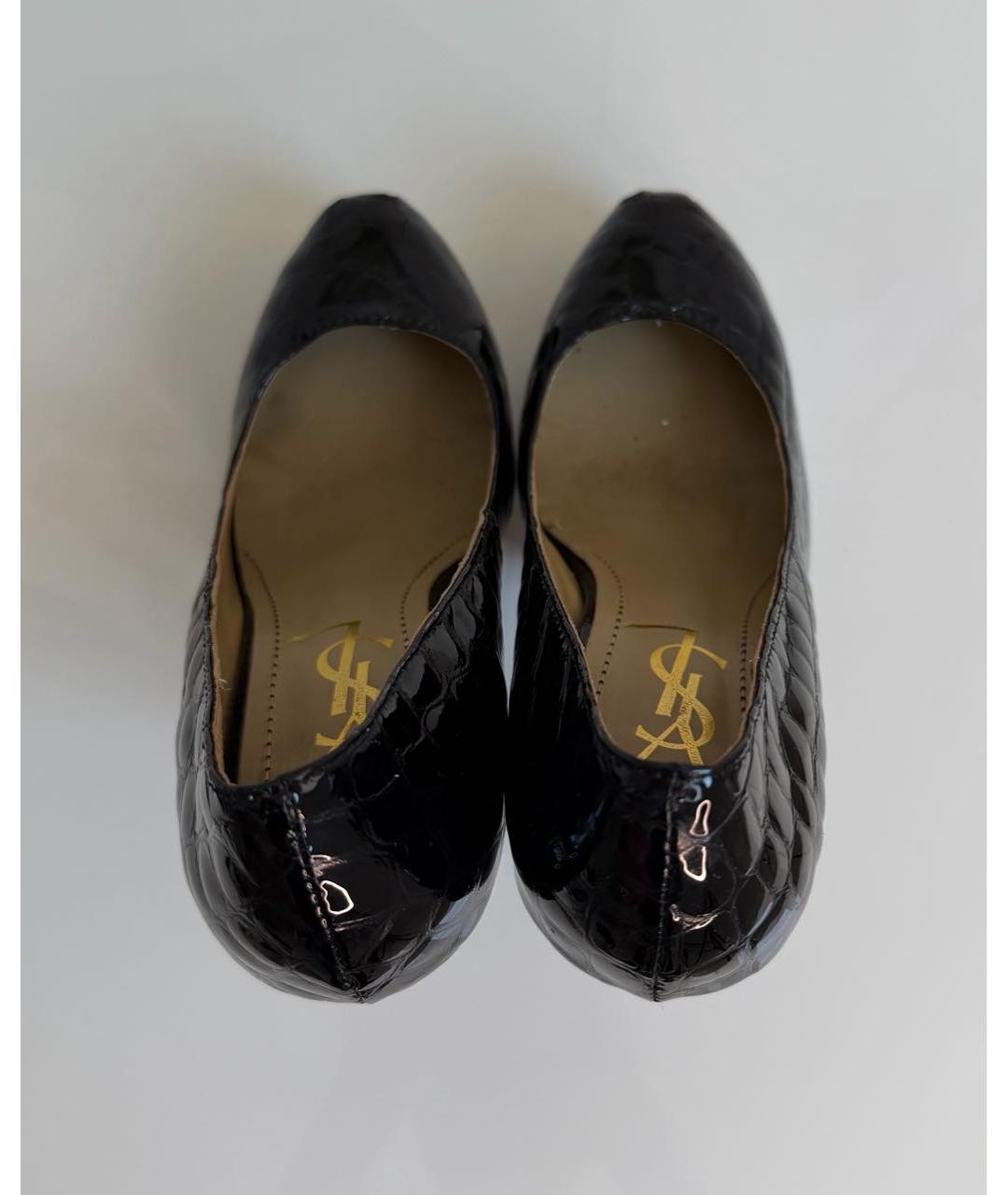 SAINT LAURENT Черные кожаные туфли, фото 5