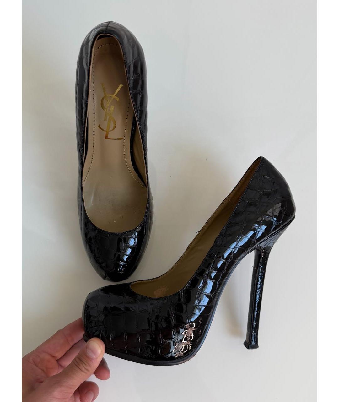 SAINT LAURENT Черные кожаные туфли, фото 9