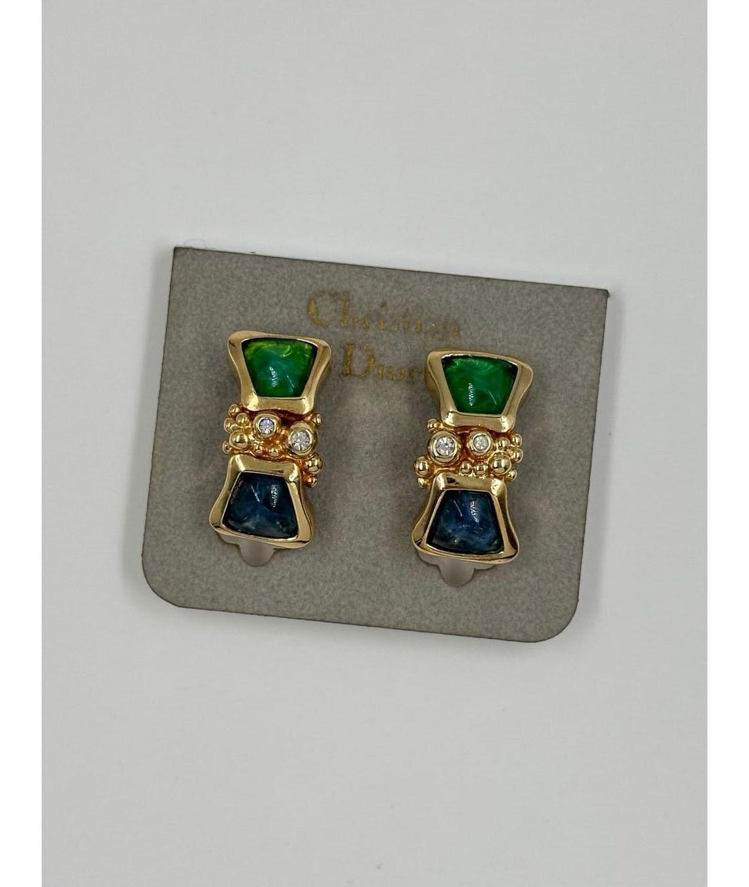 CHRISTIAN DIOR Мульти позолоченные клипсы, фото 8