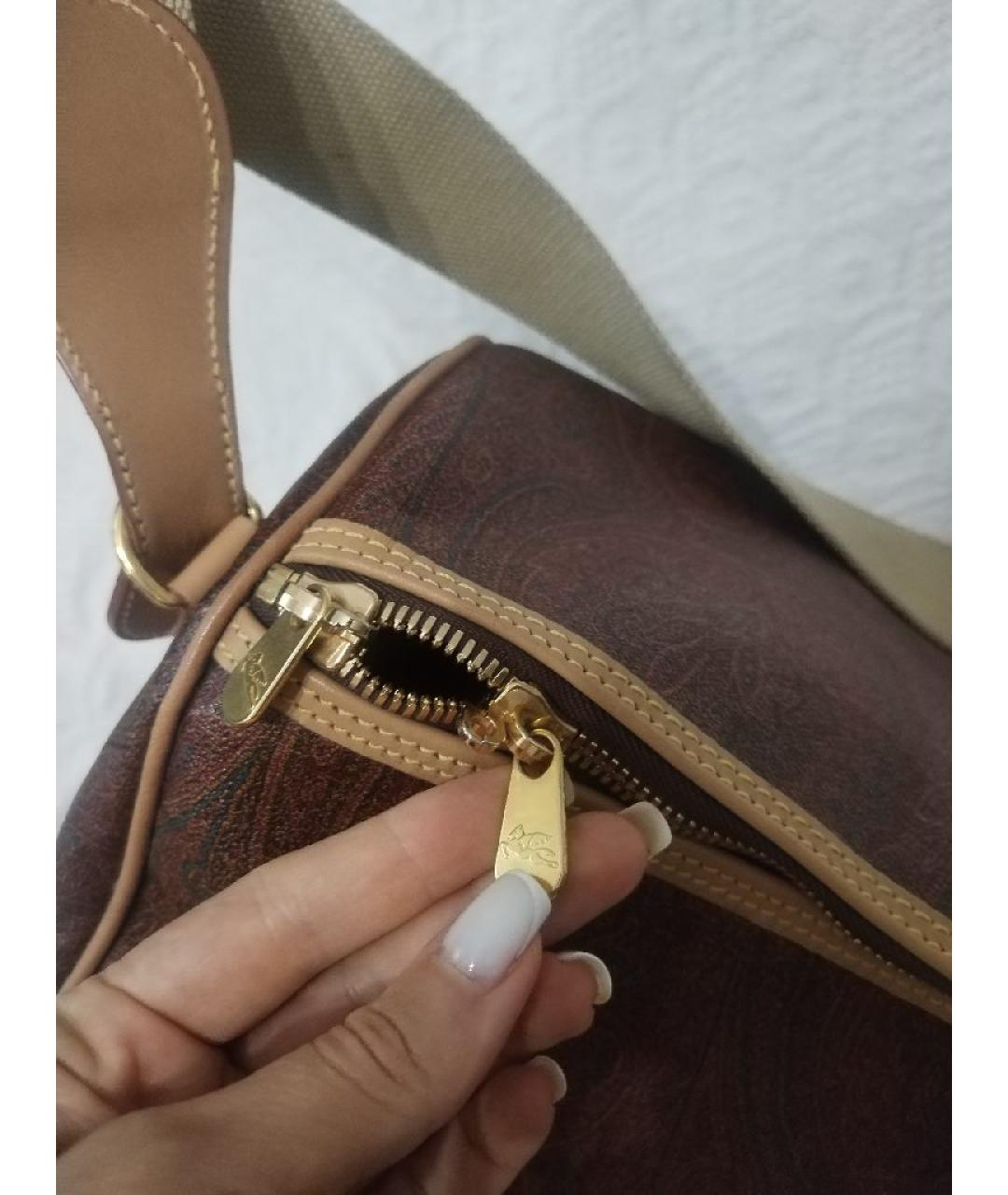 ETRO Коричневая дорожная/спортивная сумка из канвы, фото 5