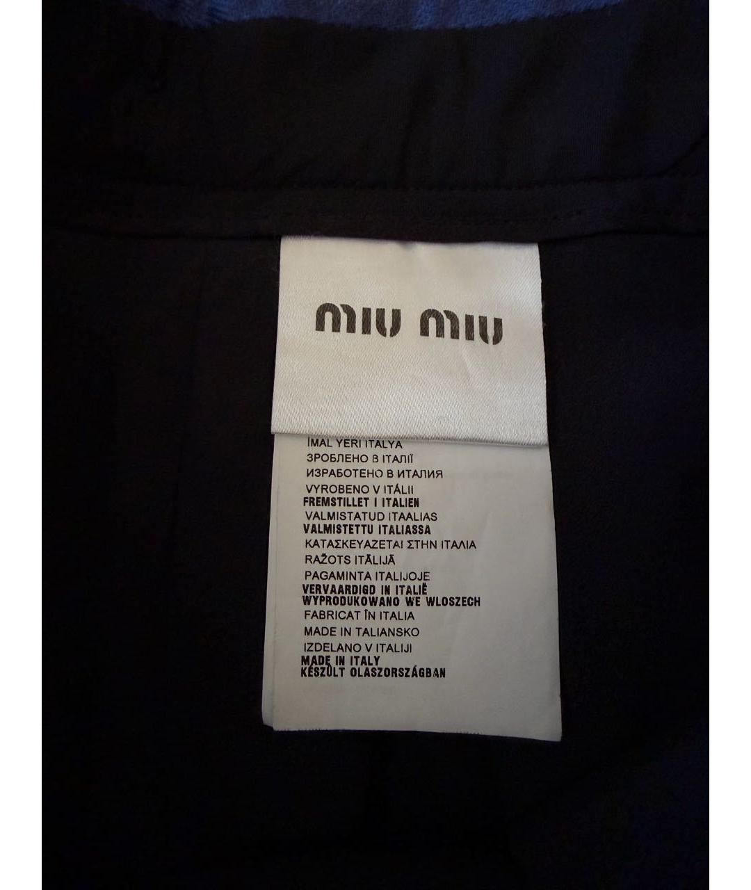 MIU MIU Черная шерстяная юбка мини, фото 5
