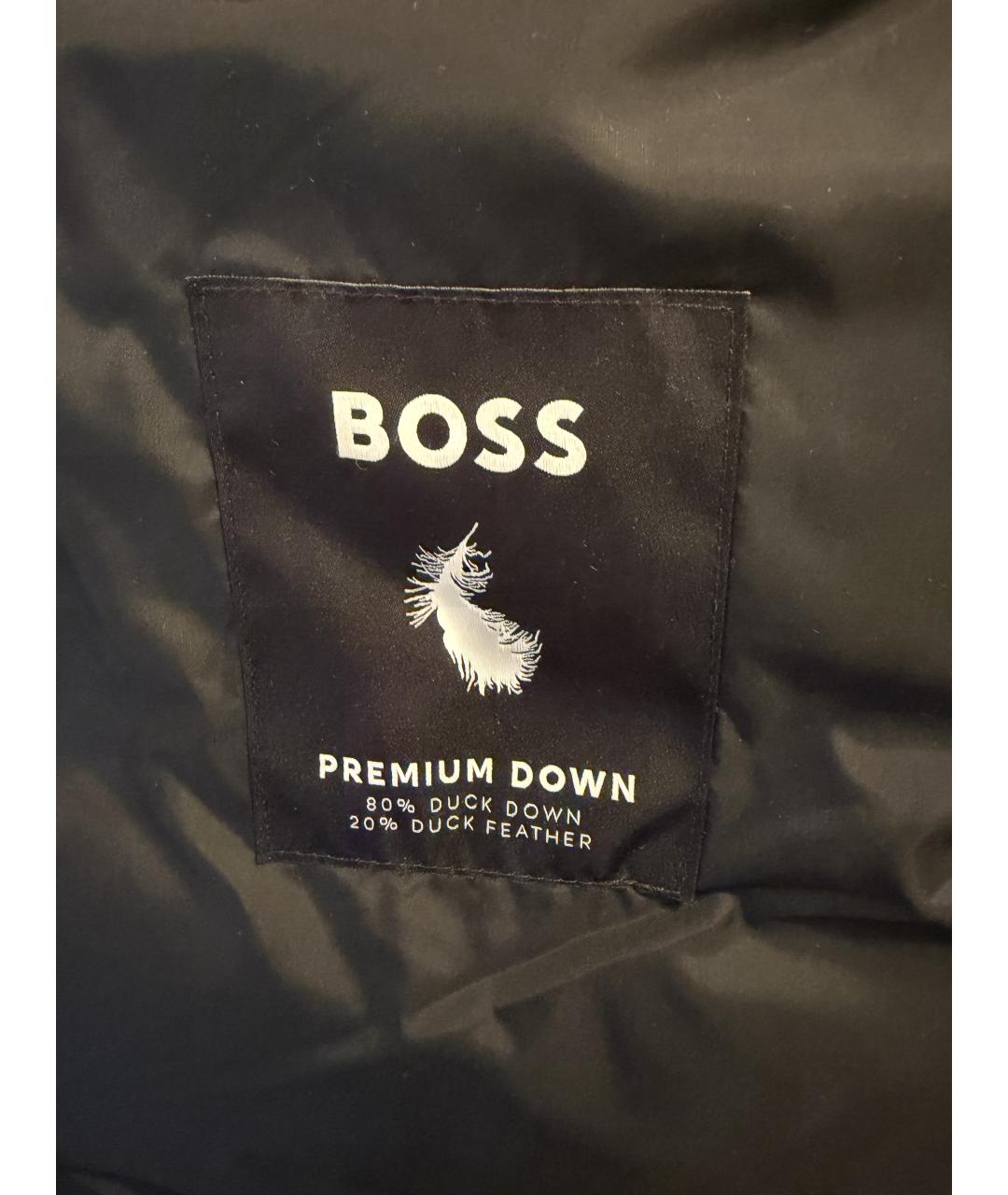 HUGO BOSS Черный полиэстеровый пуховик, фото 5
