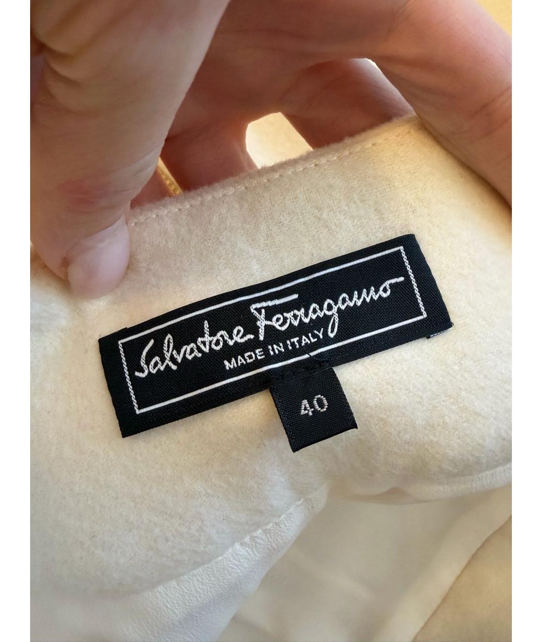 FERRAGAMO Белая шерстяная юбка миди, фото 7