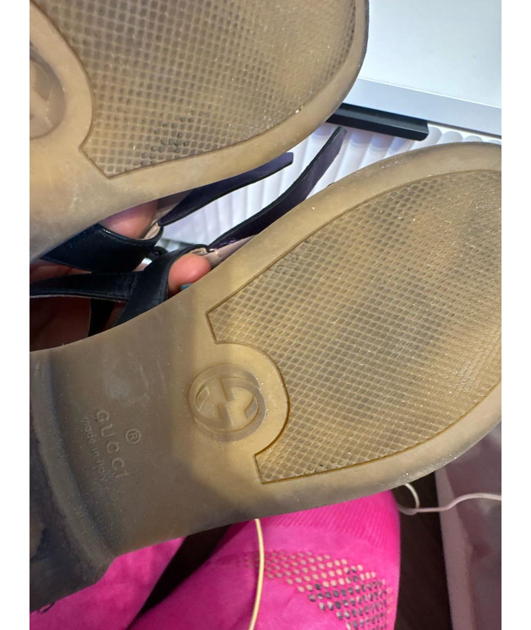 GUCCI KIDS Фиолетовые кожаные сандалии и шлепанцы, фото 5
