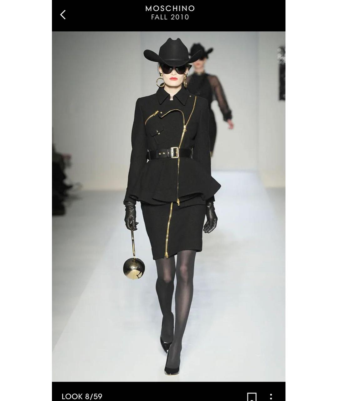 MOSCHINO Черный шерстяной костюм с юбками, фото 3