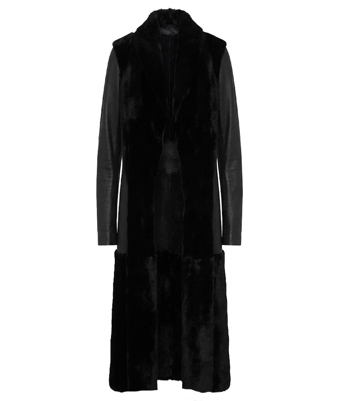 RICK OWENS Черное меховое пальто, фото 1