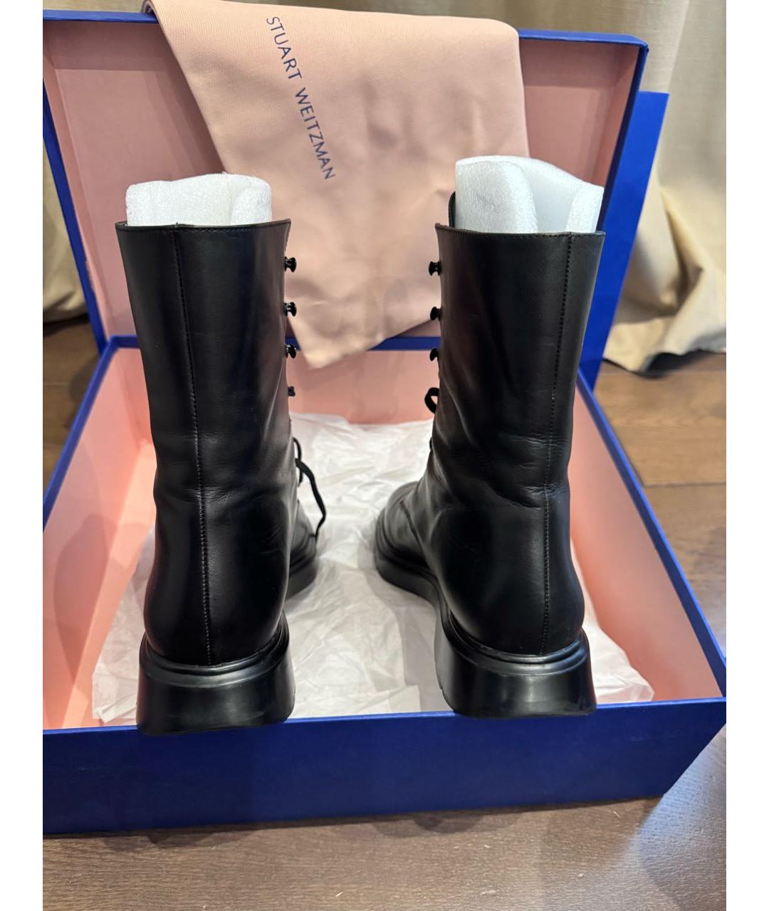 STUART WEITZMAN Черные кожаные ботинки, фото 5