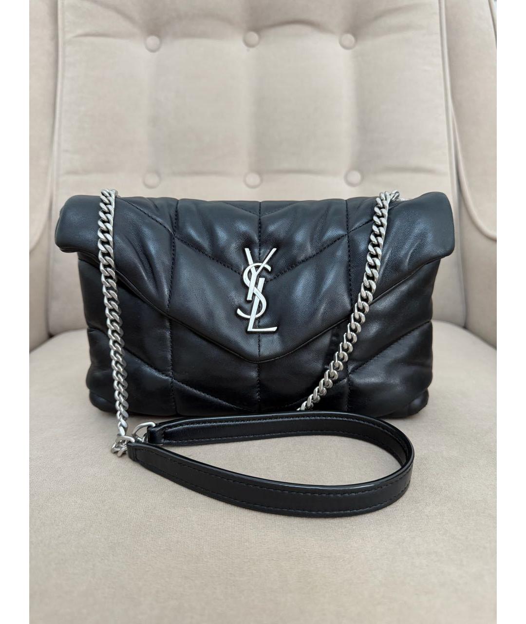 SAINT LAURENT Черная кожаная сумка через плечо, фото 9