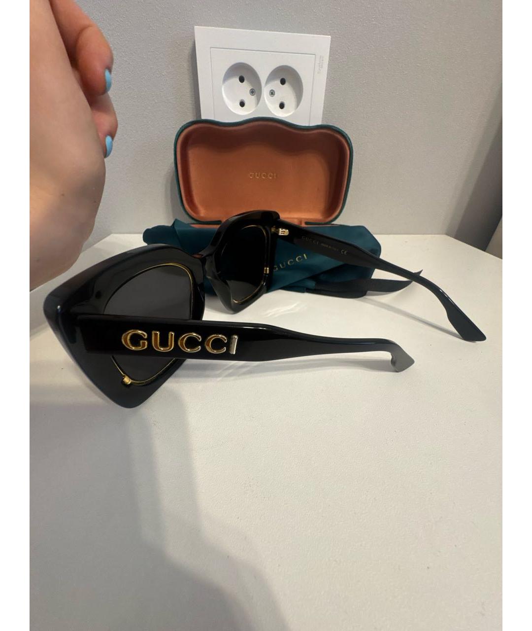 GUCCI Черные пластиковые солнцезащитные очки, фото 5