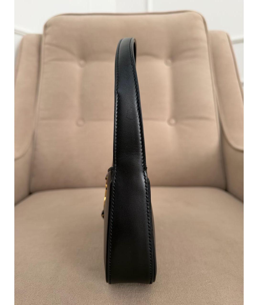 SAINT LAURENT Черная кожаная сумка с короткими ручками, фото 7