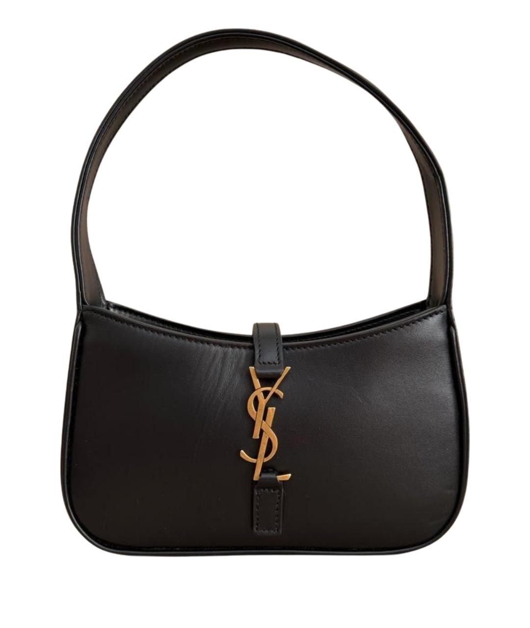 SAINT LAURENT Черная кожаная сумка с короткими ручками, фото 1