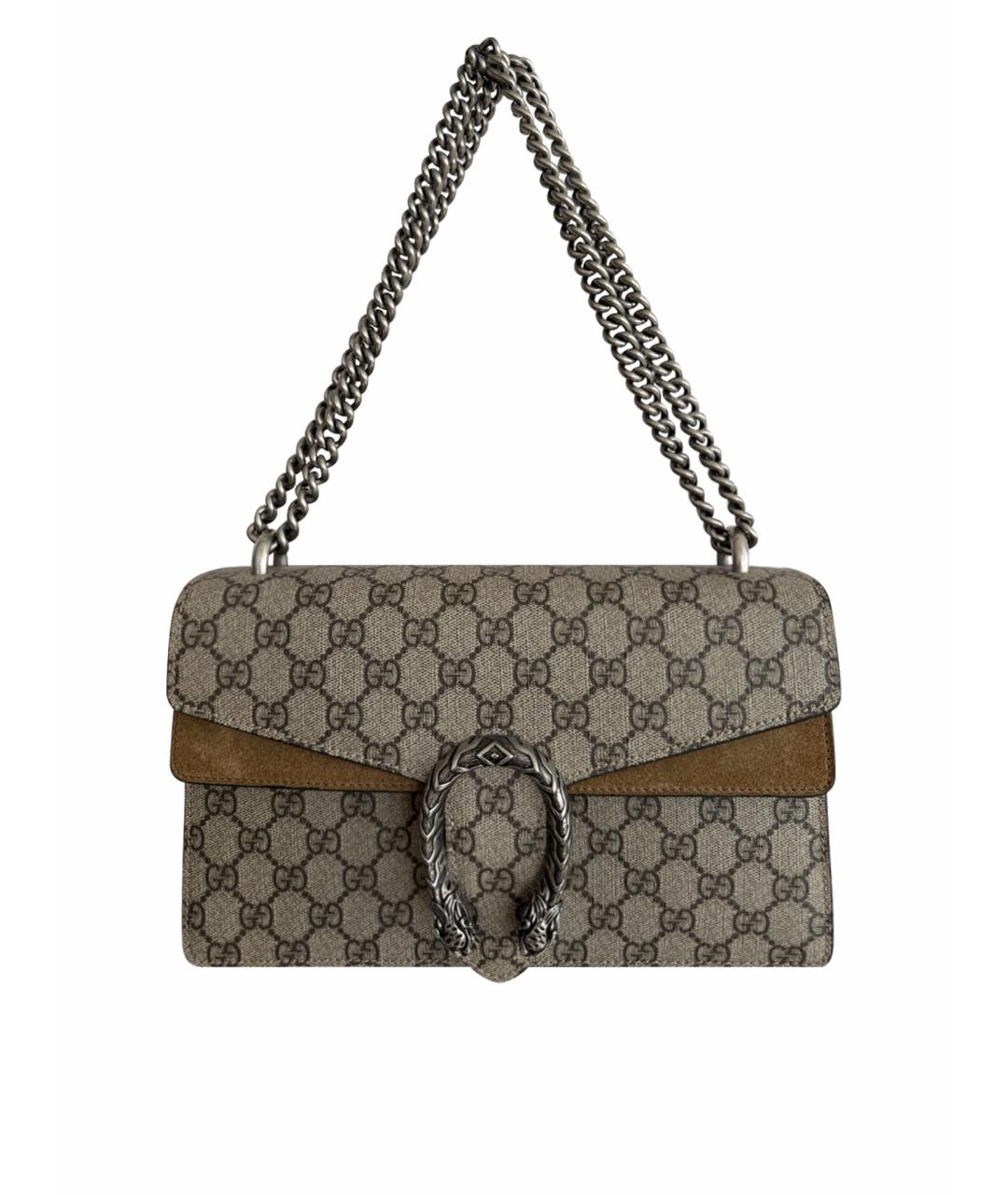 GUCCI Бежевая сумка через плечо из канвы, фото 1