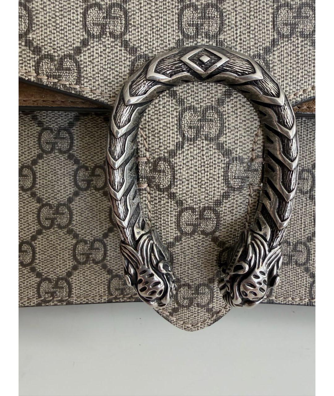 GUCCI Бежевая сумка через плечо из канвы, фото 5