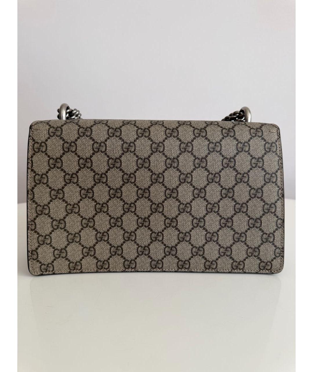 GUCCI Бежевая сумка через плечо из канвы, фото 3