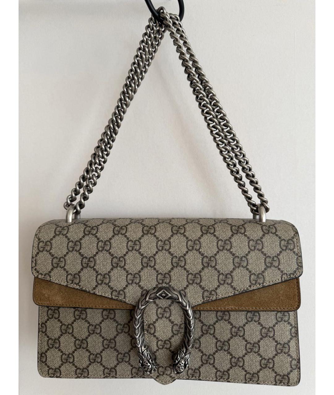 GUCCI Бежевая сумка через плечо из канвы, фото 8