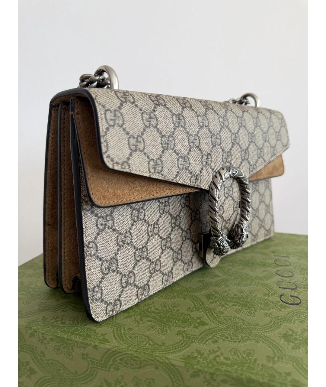 GUCCI Бежевая сумка через плечо из канвы, фото 2