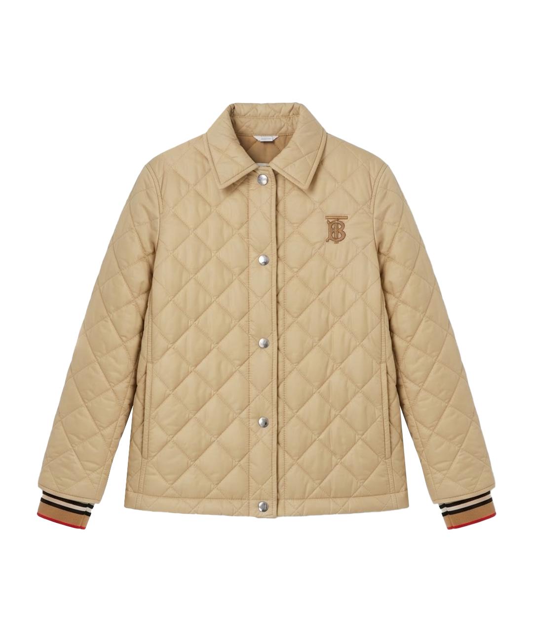 BURBERRY Бежевая полиамидовая куртка, фото 1