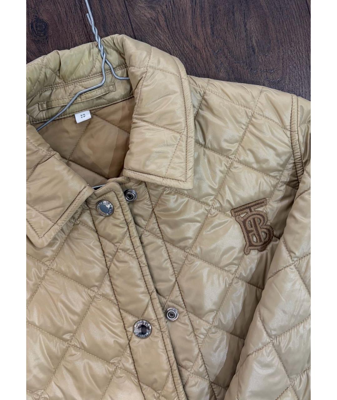 BURBERRY Бежевая полиамидовая куртка, фото 7