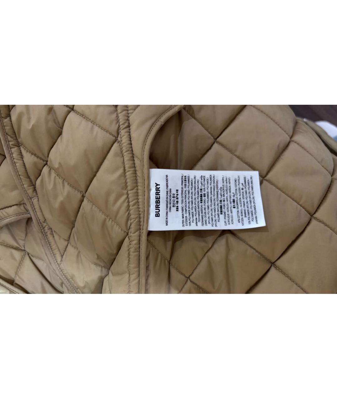 BURBERRY Бежевая полиамидовая куртка, фото 3