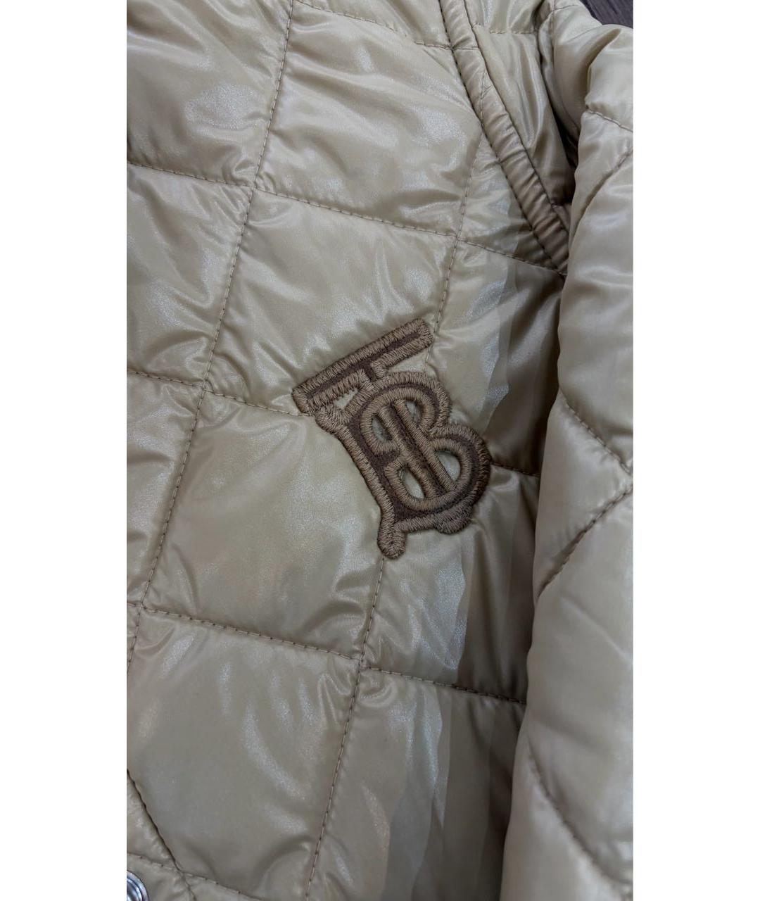 BURBERRY Бежевая полиамидовая куртка, фото 6