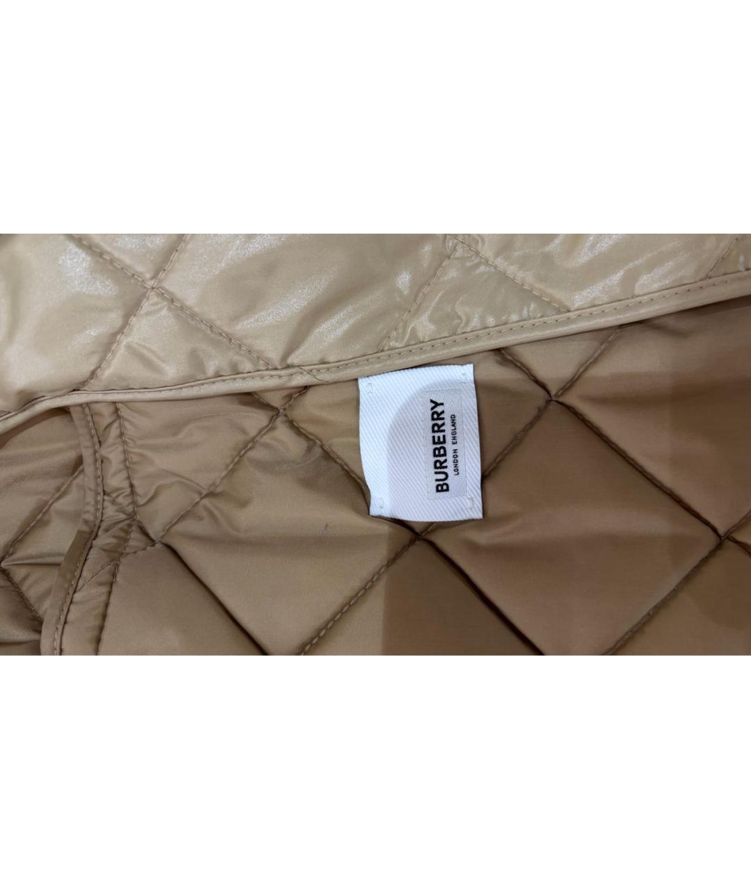 BURBERRY Бежевая полиамидовая куртка, фото 5