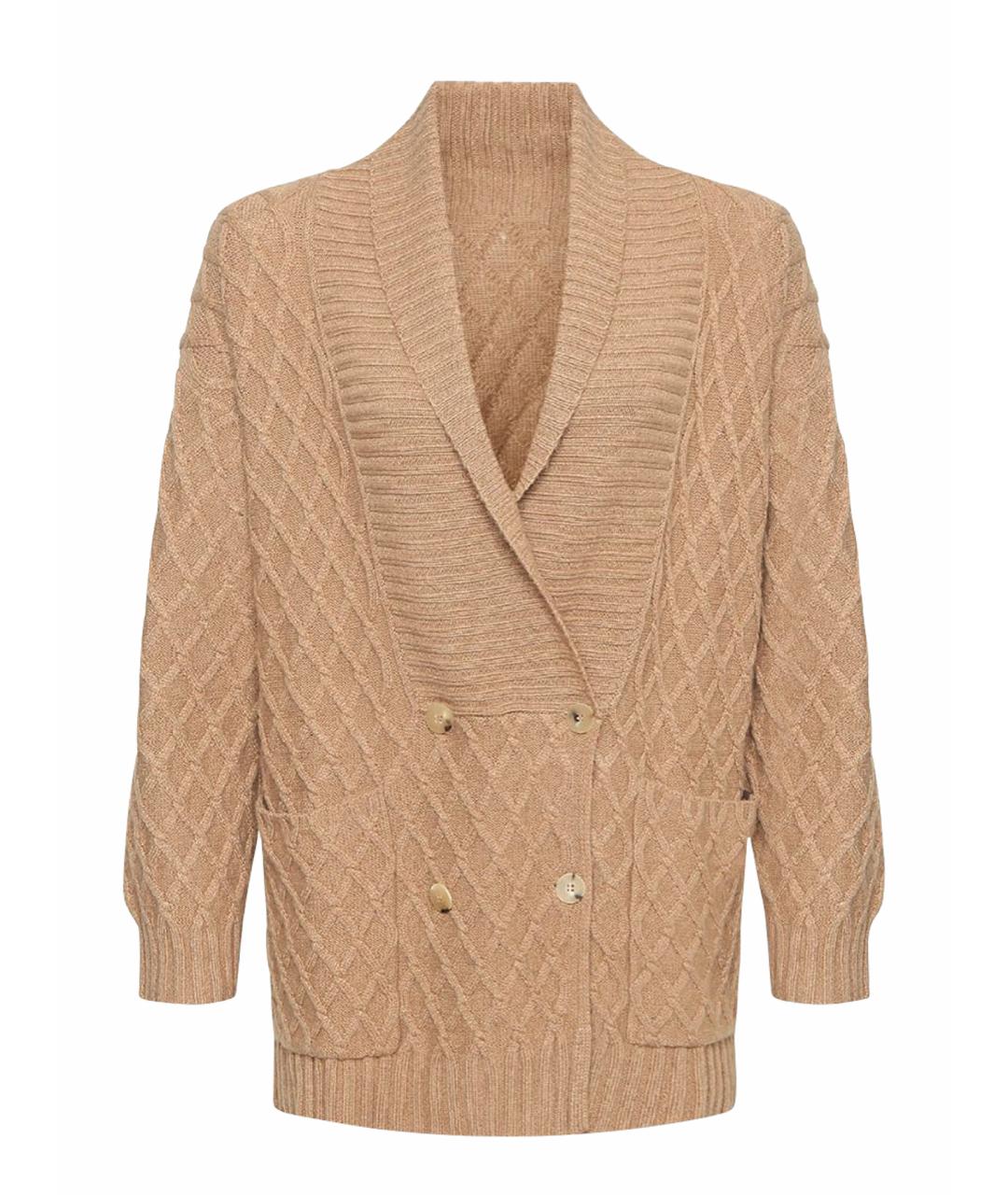 MAX MARA Бежевый шерстяной кардиган, фото 6
