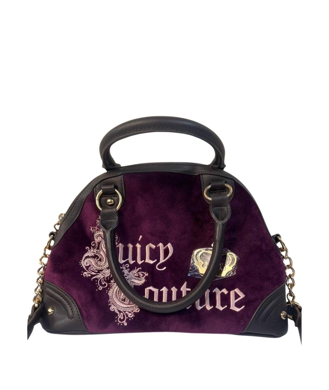 JUICY COUTURE Фиолетовая бархатная сумка с короткими ручками, фото 1
