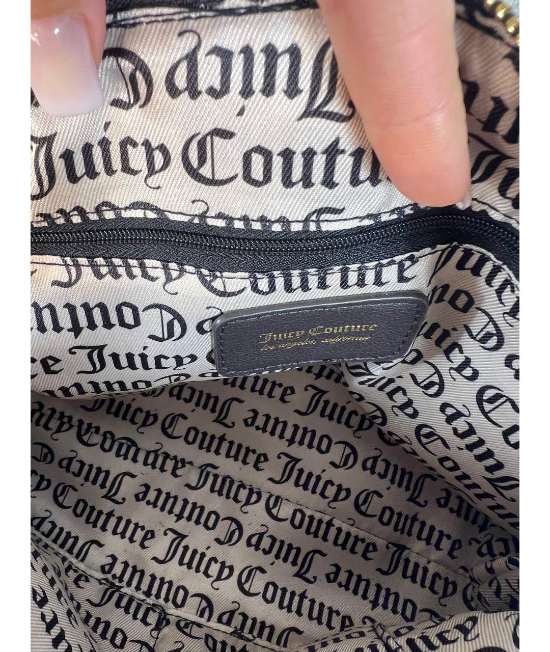 JUICY COUTURE Фиолетовая бархатная сумка с короткими ручками, фото 4