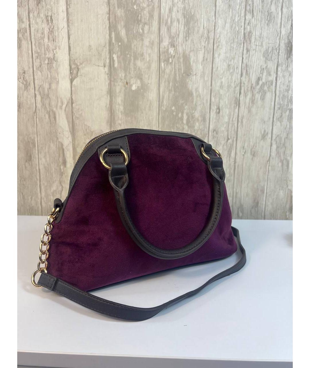 JUICY COUTURE Фиолетовая бархатная сумка с короткими ручками, фото 3