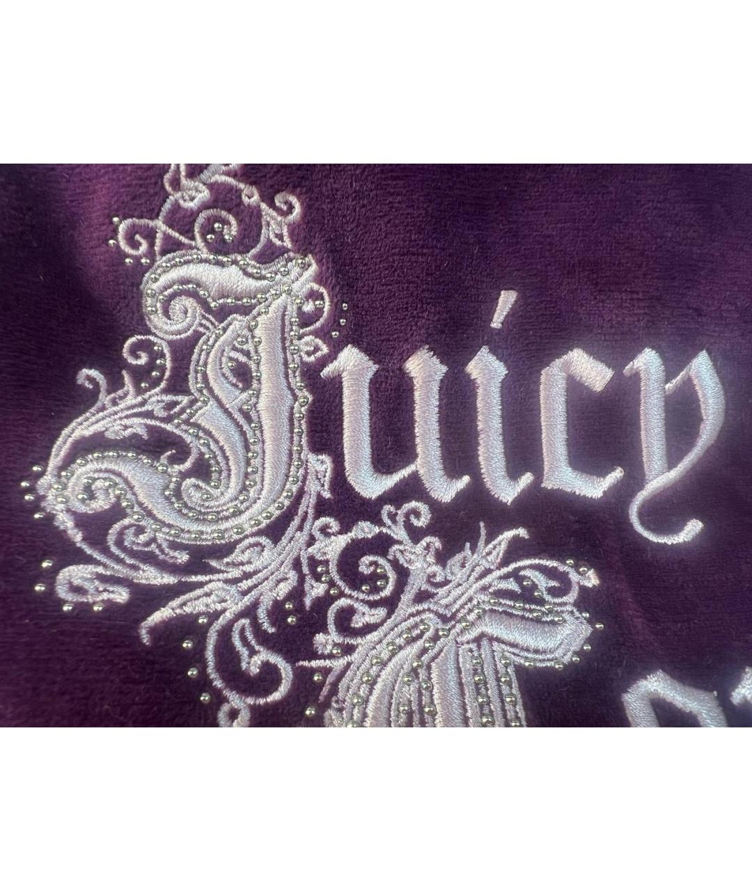 JUICY COUTURE Фиолетовая бархатная сумка с короткими ручками, фото 6
