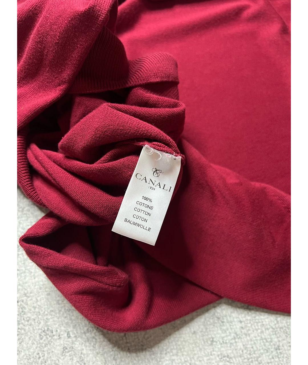 CANALI Бордовый хлопковый джемпер / свитер, фото 6