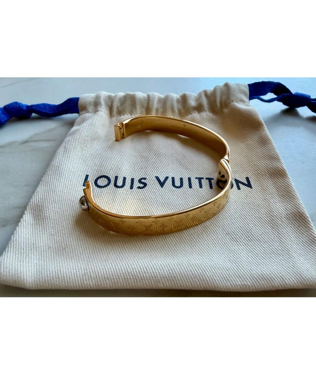 LOUIS VUITTON Золотой латунный браслет, фото 8