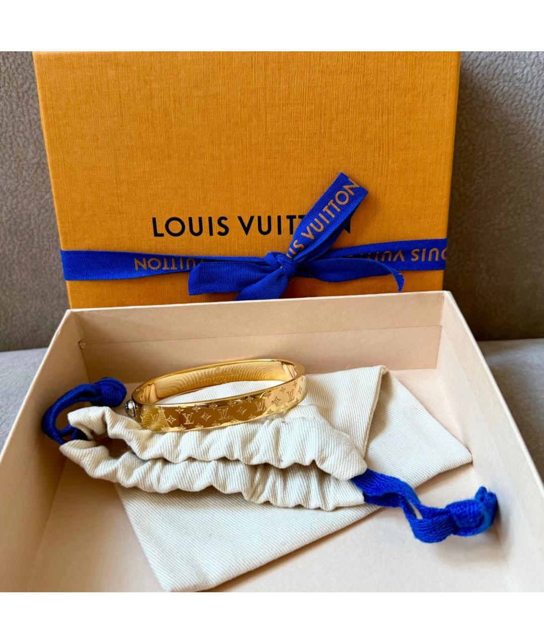 LOUIS VUITTON Золотой латунный браслет, фото 7