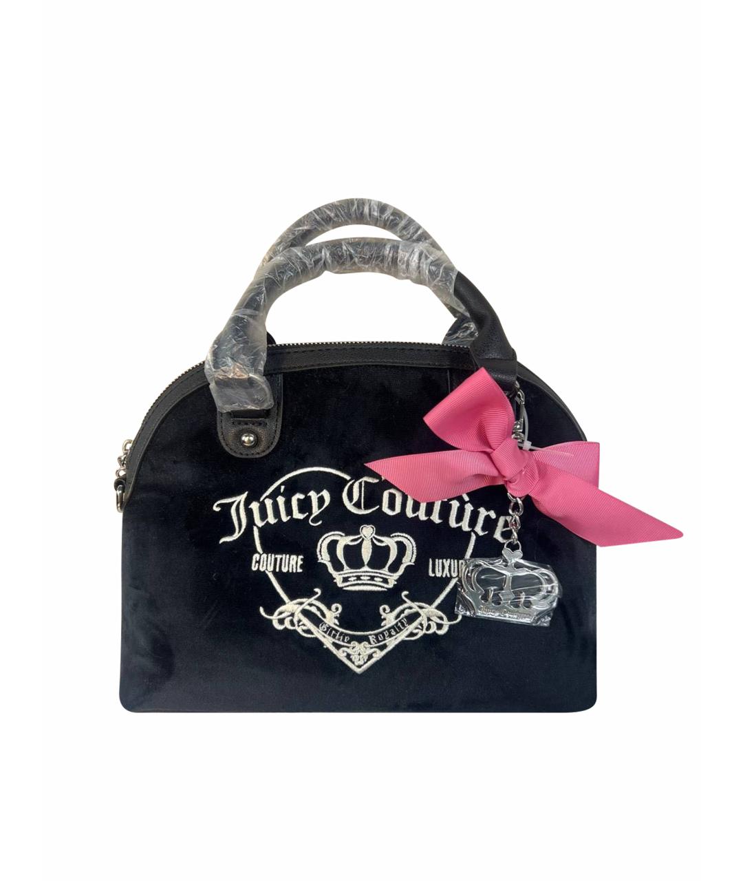 JUICY COUTURE Черная бархатная сумка с короткими ручками, фото 1