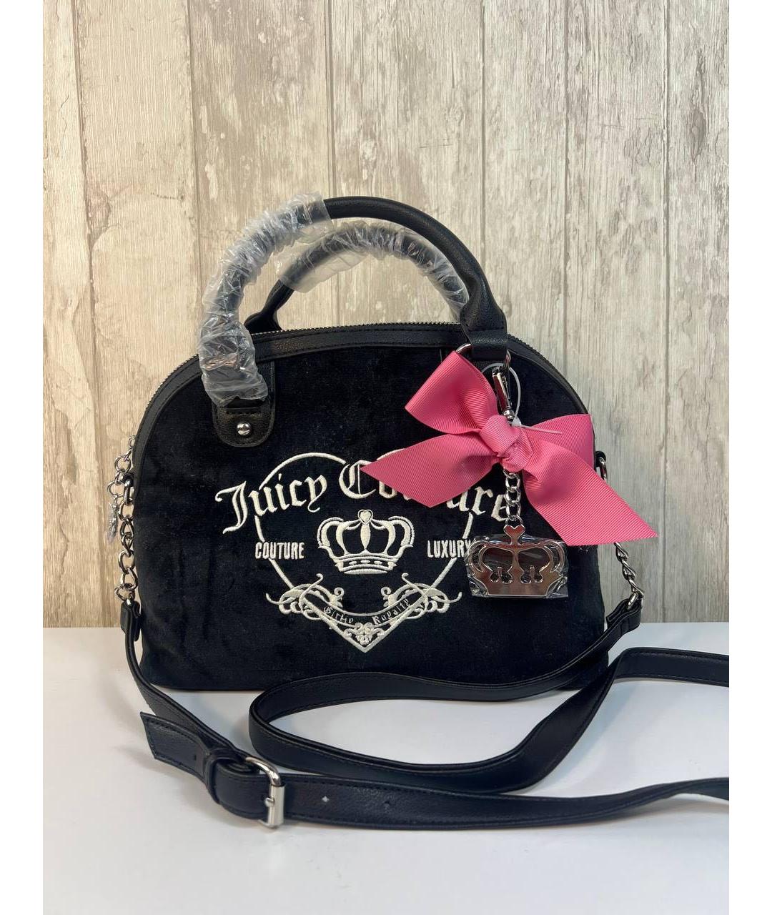 JUICY COUTURE Черная бархатная сумка с короткими ручками, фото 8
