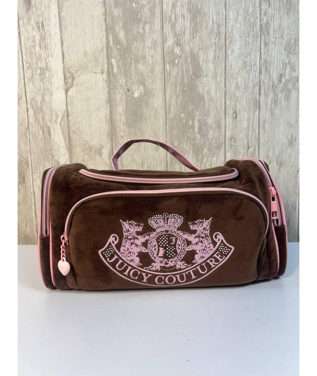 JUICY COUTURE Коричневая бархатная косметичка, фото 5
